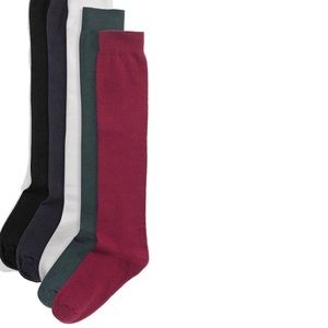 Hue Flat Knit Knee Sock Black OS NWT